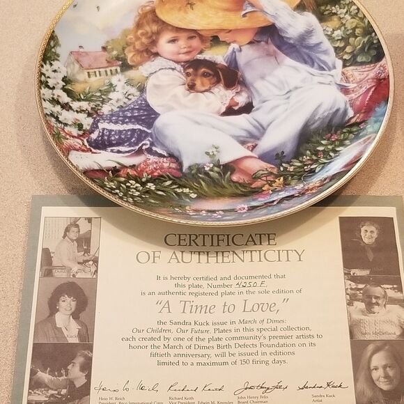 A time to love 8 1/2" plate march of dines Sandra Kuck Reco vintage - Picture 7 of 9